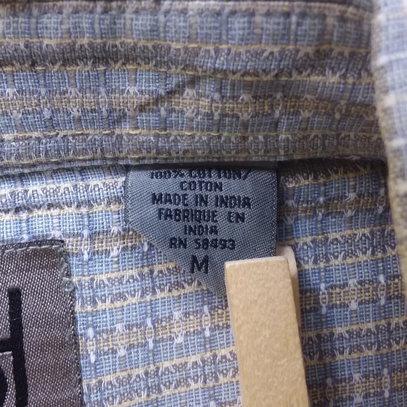 JBH Jhane Barnes Med Button Front Shirt L/S Green - Picture 5 of 6